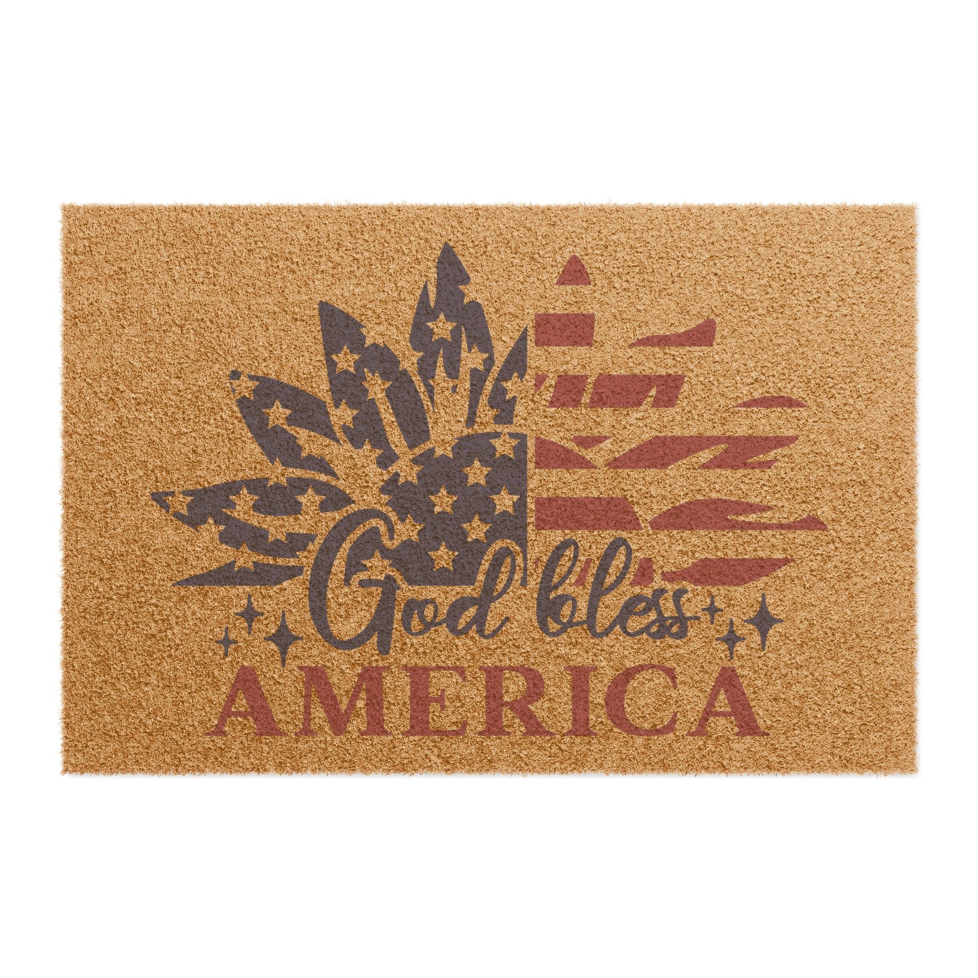 Doormat - God Loves America Sunflower