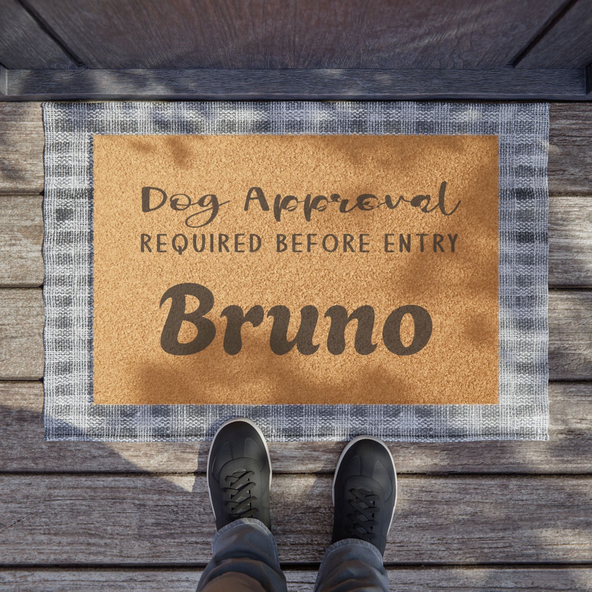 Humorous Dog Doormat - "Dog Approval Required Before Entry" - Dog Lover Gift, Pet-Friendly Decor, Funny Home Accessory, New Dog Owner Gift