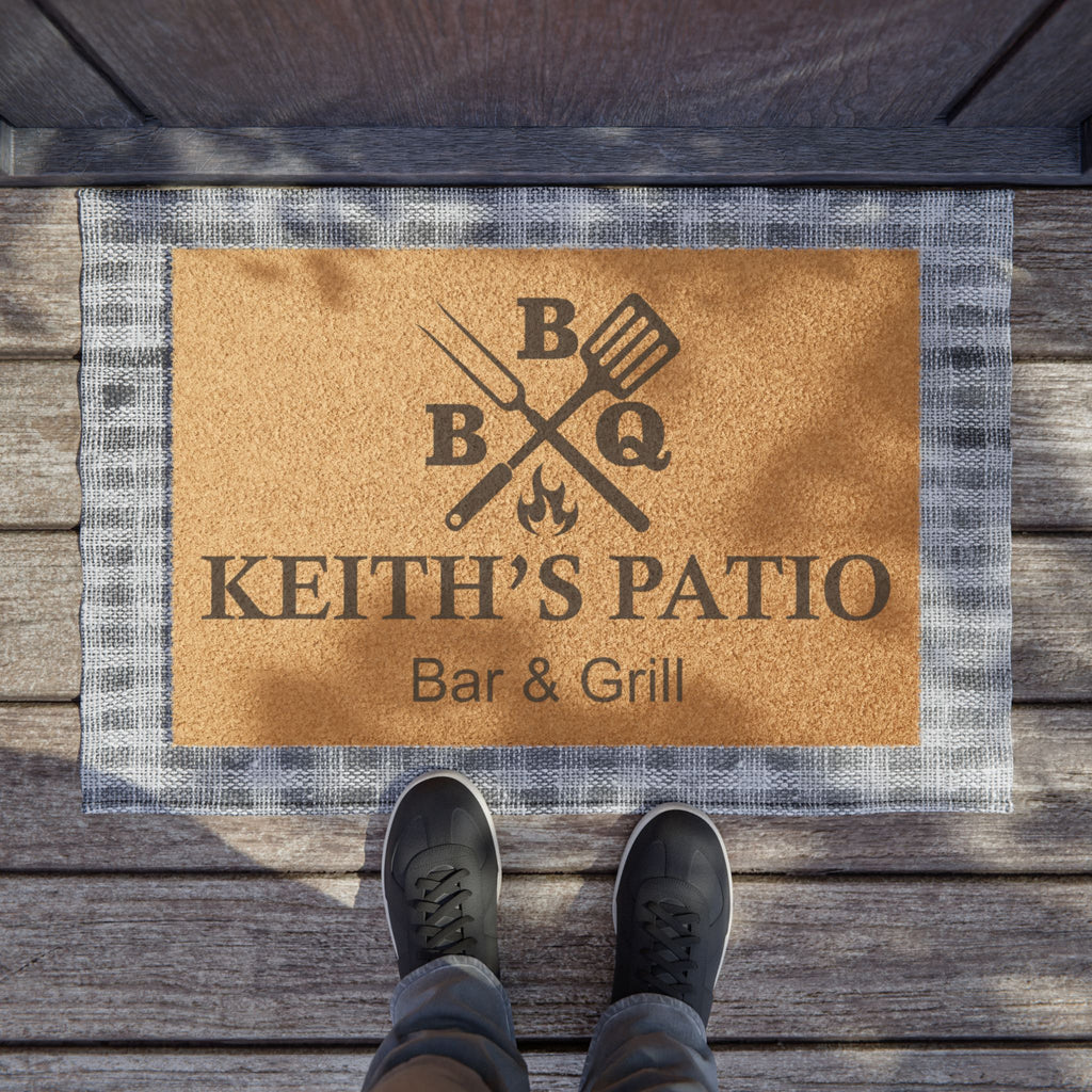 Personalized BBQ Doormat for Outdoor Entertaining, Custom Entrance Mat, Perfect Gift for Grill Lovers, Home Decor for Patio