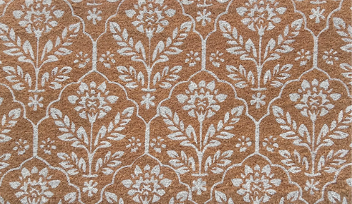 Elegant Floral Pattern Coir Doormat