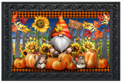 Gnome and Pumpkins Doormat