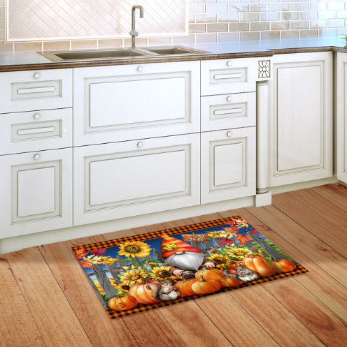 Gnome and Pumpkins Doormat