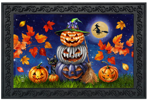 Halloween Pumpkin Stack Doormat
