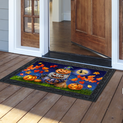 Halloween Pumpkin Stack Doormat