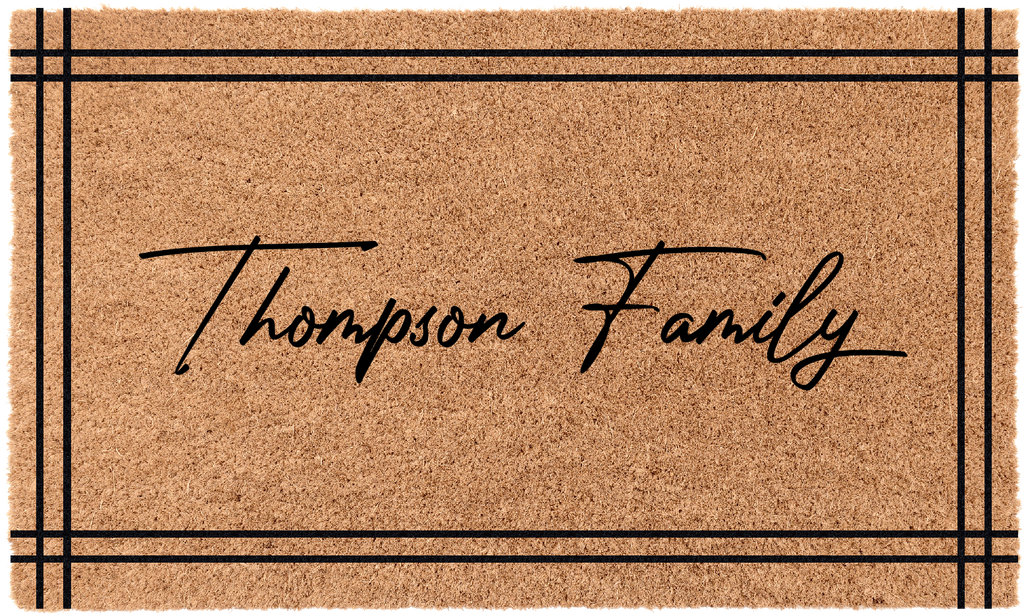 Personalized Ribbon Border Coir Doormat
