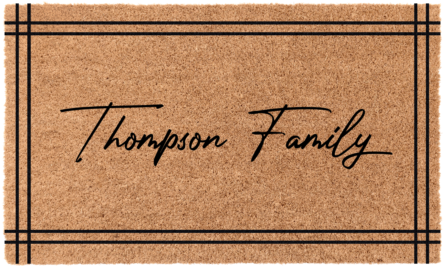 Personalized Ribbon Border Coir Doormat