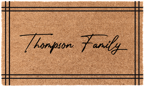 Personalized Ribbon Border Coir Doormat