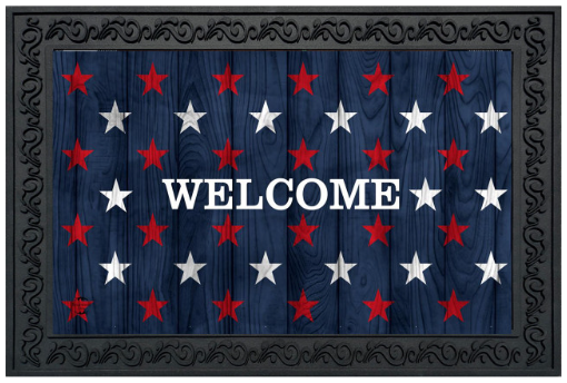 Wood American Flag Doormat